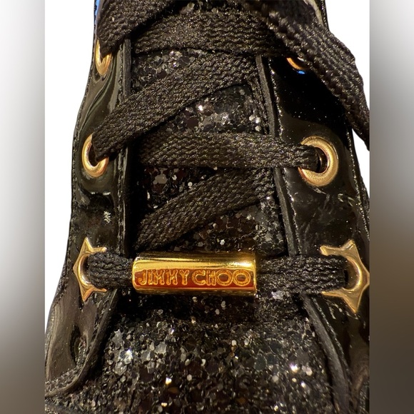 Chic Jimmy Choo glitter high-tops with gold hardware. Excellent condition Sz 38 - Picture 4 of 8